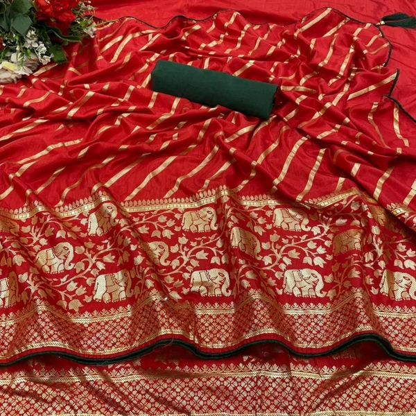 *Catlouge - savita*🌹 *👉New Lunching dola Lehriya saree*👉 *Fabric = Details:HEAVY DOLA SILK WITH LEHRIYA PRints with STYLISH LOOK pallu Latkan*👉NICE COLOUR MATCHING👉 *BLOUSE : Banglory* 👉*👉Book fast👉Full set ready👉Single also👉Ready stock - A