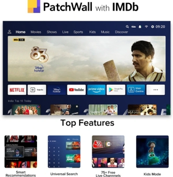 Mi 5A 80 cm (32 inch) HD Ready LED Smart Android TV with Dolby Audio (2022 Model)Display Size: 32, 40, 43Launch Year: 2019, 2022Supported Apps:  Netflix|Prime Video|Disney+Hotstar|YoutubeOperating System: Android (Google Assistant & Chromecast in-built)Resolution: HD Ready 1366 x 768 PixelsSound Output: 20 WRefresh Rate: 60 Hz10 Days Replacement Policy, No questions asked. - 32 inch