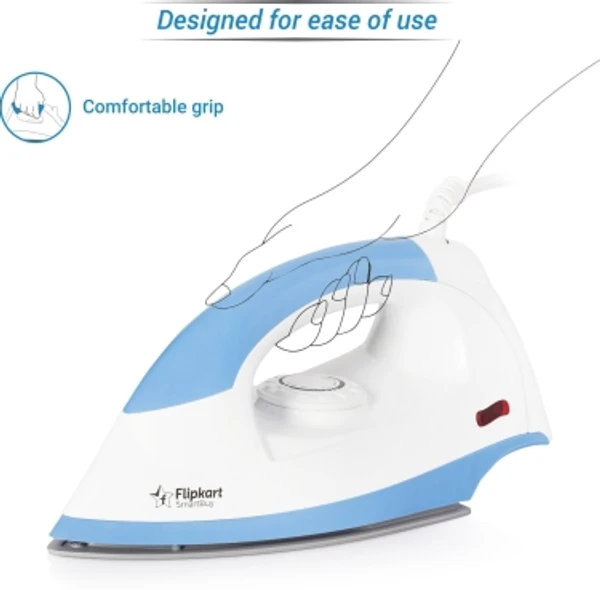 Flipkart SmartBuy 1000 W Dry IronColor: Blue, White, Grey, WhiteDry IronNon Stick Coated PlateConsumes 1000 W7 Days Replacement Policy, No questions asked