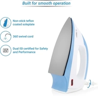 Flipkart SmartBuy 1000 W Dry IronColor: Blue, White, Grey, WhiteDry IronNon Stick Coated PlateConsumes 1000 W7 Days Replacement Policy, No questions asked