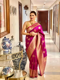 🔔 *BRAND :- SHREE NAKODA ENTERPRISE CREATION*  🔔          *FABRIC : SOFT LICHI SILK CLOTH.**DESIGN : BEAUTIFUL RICH PALLU & JACQUARD WORK ON ALL OVER THE SAREE.**BLOUSE : CONTRAST EXCLUSIVE JACQUARD BORDER.*       * 😍 ➡️ *100% BEST QUALITY* ⬅️👌 *Once Give Opportunity , Coustomer Satisfaction Is Our Goal*