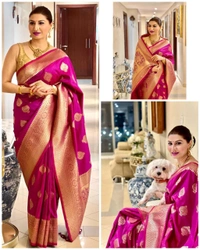 🔔 *BRAND :- SHREE NAKODA ENTERPRISE CREATION*  🔔          *FABRIC : SOFT LICHI SILK CLOTH.**DESIGN : BEAUTIFUL RICH PALLU & JACQUARD WORK ON ALL OVER THE SAREE.**BLOUSE : CONTRAST EXCLUSIVE JACQUARD BORDER.*       * 😍 ➡️ *100% BEST QUALITY* ⬅️👌 *Once Give Opportunity , Coustomer Satisfaction Is Our Goal*