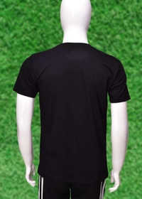 Human Sparsh *Human Sparsh Men’s Round Neck T-Shirt – Black*Power, Elegance and Sophistication is what you’ll feel when Black is worn. It would show how deep and serious the feelings and thoughts are.Whether you wear it with Jeans or Track Pants, you’ll look great with it.It’s made up of 180 gsm 100% Bio-Washed Cotton fabric with the most durable stitching to make sure it lasts long without los - S