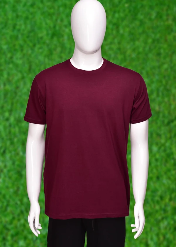 *Human Sparsh Men’s Round Neck T-Shirt – Wine *Power, Elegance and Sophistication is what you’ll feel when Black is worn. It would show how deep and serious the feelings and thoughts are.Whether you wear it with Jeans or Track Pants, you’ll look great with it.It’s made up of 180 gsm 100% Bio-Washed Cotton fabric with the most durable stitching to make sure it lasts long without los - L