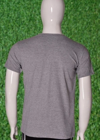 *Human Sparsh Men’s Round Neck T-Shirt – Grey *Power, Elegance and Sophistication is what you’ll feel when Black is worn. It would show how deep and serious the feelings and thoughts are.Whether you wear it with Jeans or Track Pants, you’ll look great with it.It’s made up of 180 gsm 100% Bio-Washed Cotton fabric with the most durable stitching to make sure it lasts long without los - S