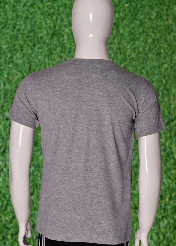 *Human Sparsh Men’s Round Neck T-Shirt – Grey *Power, Elegance and Sophistication is what you’ll feel when Black is worn. It would show how deep and serious the feelings and thoughts are.Whether you wear it with Jeans or Track Pants, you’ll look great with it.It’s made up of 180 gsm 100% Bio-Washed Cotton fabric with the most durable stitching to make sure it lasts long without los - S
