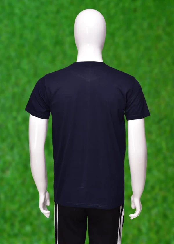 *Human Sparsh Men’s Round Neck T-Shirt –blue Power, Elegance and Sophistication is what you’ll feel when Black is worn. It would show how deep and serious the feelings and thoughts are.Whether you wear it with Jeans or Track Pants, you’ll look great with it.It’s made up of 180 gsm 100% Bio-Washed Cotton fabric with the most durable stitching to make sure it lasts long without los - S