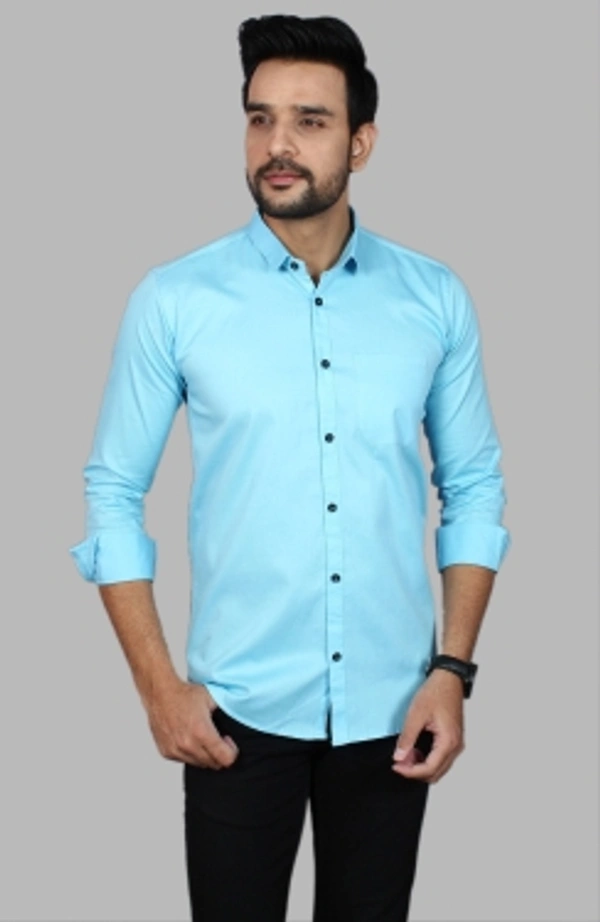 Liza Martin Men Solid Casual Light Blue ShirtColor: Blue, Cream, Light Blue, Light Green, Maroon, RedSize: M, L, XL, XXLFabric: Cotton BlendRegular Fit, Full SleeveCollar Type: SlimPattern: SolidSet of 110 Days Return Policy, No questions asked. - Xl