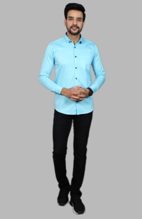 Liza Martin Men Solid Casual Light Blue ShirtColor: Blue, Cream, Light Blue, Light Green, Maroon, RedSize: M, L, XL, XXLFabric: Cotton BlendRegular Fit, Full SleeveCollar Type: SlimPattern: SolidSet of 110 Days Return Policy, No questions asked. - Xl
