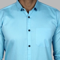 Liza Martin Men Solid Casual Light Blue ShirtColor: Blue, Cream, Light Blue, Light Green, Maroon, RedSize: M, L, XL, XXLFabric: Cotton BlendRegular Fit, Full SleeveCollar Type: SlimPattern: SolidSet of 110 Days Return Policy, No questions asked. - Xl