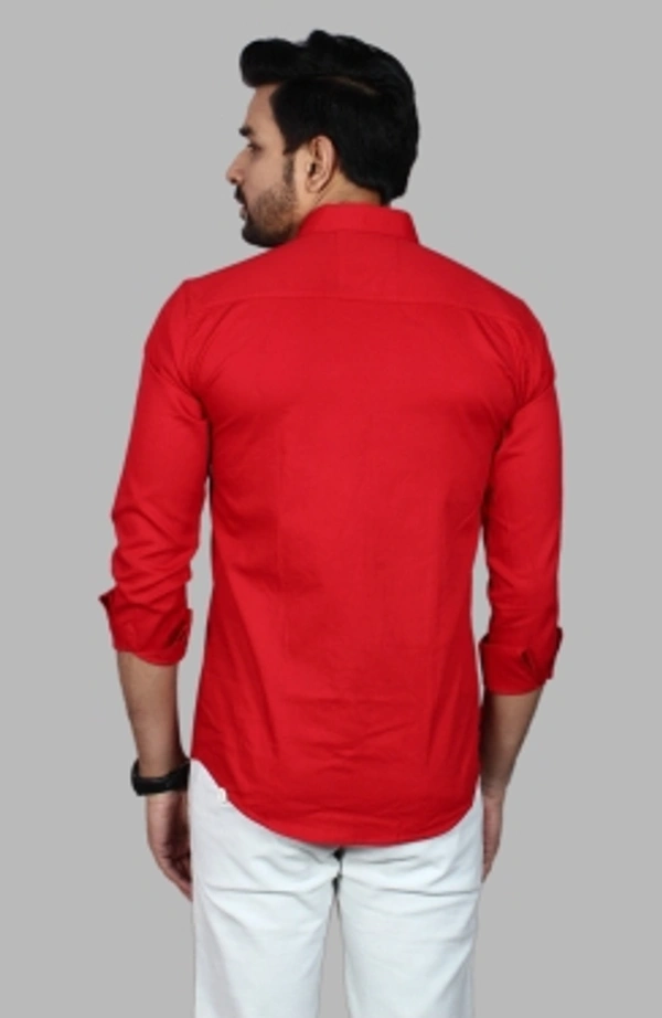 Liza Martin Men Solid Casual Red ShirtColor: Blue, Cream, Light Blue, Light Green, Maroon, RedSize: M, L, XL, XXLFabric: Cotton BlendRegular Fit, Full SleeveCollar Type: SlimPattern: SolidSet of 110 Days Return Policy, No questions asked. - L