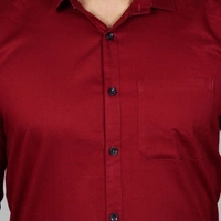 Liza Martin Men Solid Casual Red ShirtColor: Blue, Cream, Light Blue, Light Green, Maroon, RedSize: M, L, XL, XXLFabric: Cotton BlendRegular Fit, Full SleeveCollar Type: SlimPattern: SolidSet of 110 Days Return Policy, No questions asked. - M