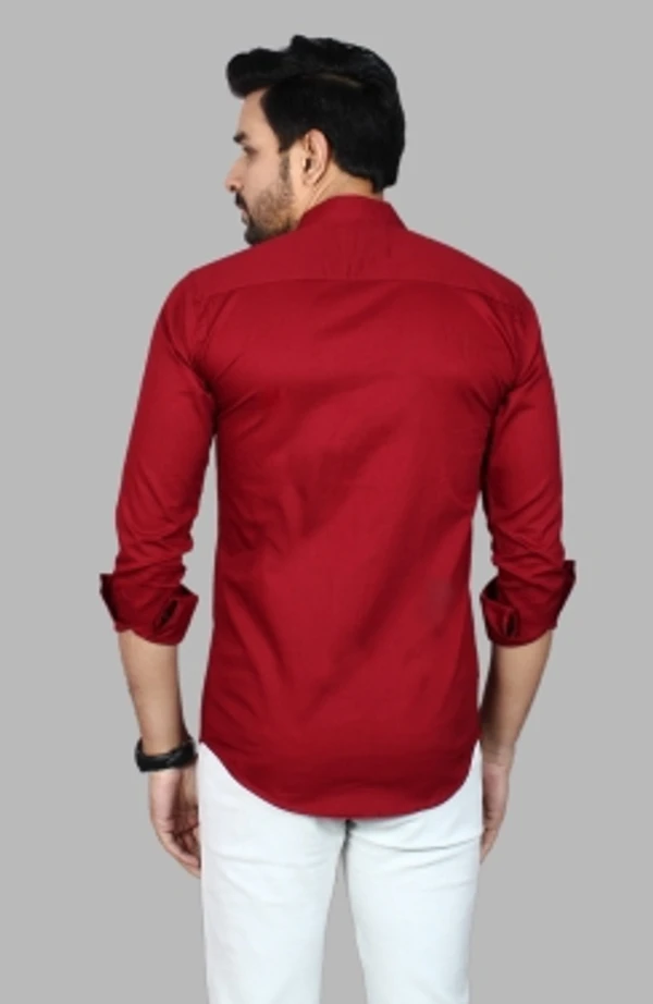 Liza Martin Men Solid Casual Red ShirtColor: Blue, Cream, Light Blue, Light Green, Maroon, RedSize: M, L, XL, XXLFabric: Cotton BlendRegular Fit, Full SleeveCollar Type: SlimPattern: SolidSet of 110 Days Return Policy, No questions asked. - L