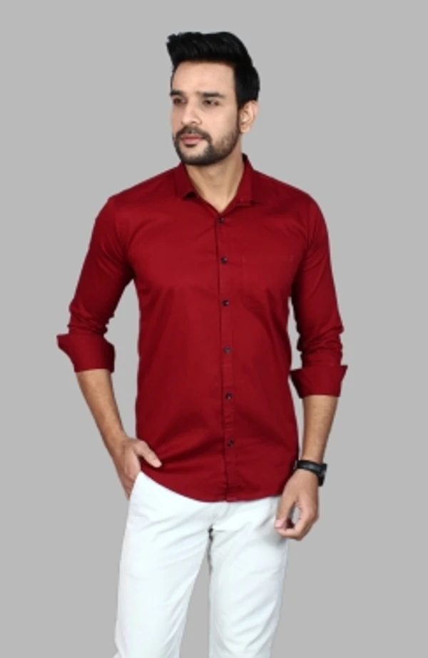 Liza Martin Men Solid Casual Red ShirtColor: Blue, Cream, Light Blue, Light Green, Maroon, RedSize: M, L, XL, XXLFabric: Cotton BlendRegular Fit, Full SleeveCollar Type: SlimPattern: SolidSet of 110 Days Return Policy, No questions asked. - Xl