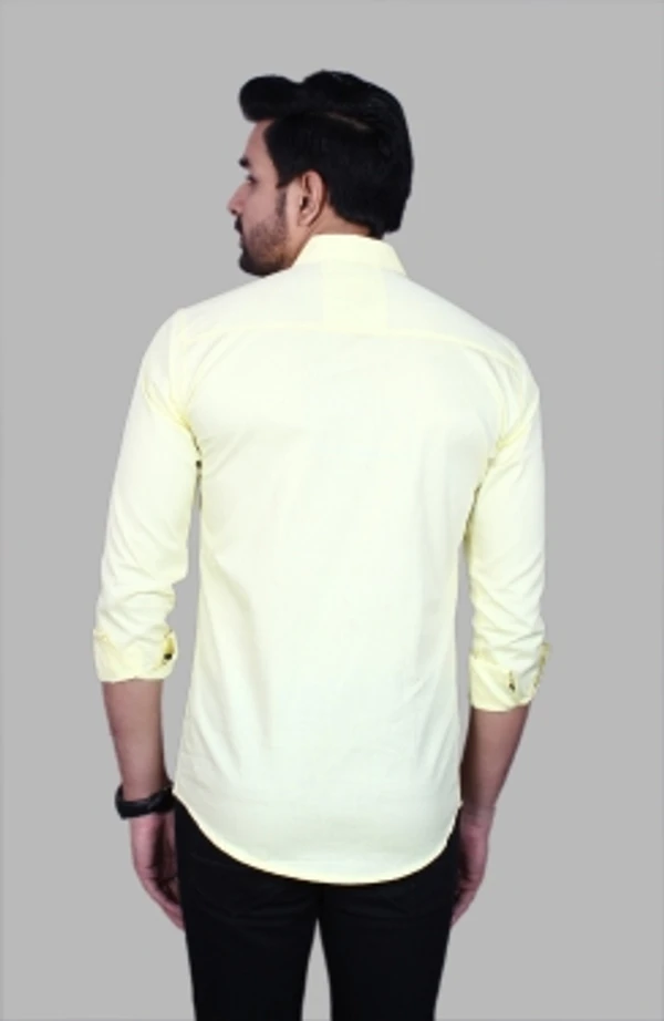 Liza Martin Men Solid Casual Cream ShirtColor: Blue, Cream, Light Blue, Light Green, Maroon, RedSize: M, L, XL, XXLFabric: Cotton BlendRegular Fit, Full SleeveCollar Type: SlimPattern: SolidSet of 110 Days Return Policy, No questions asked. - M