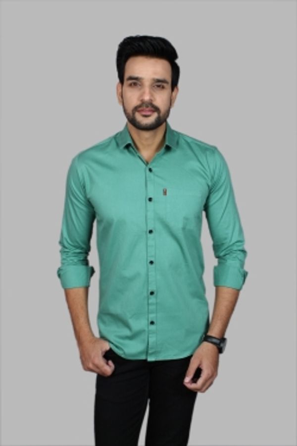 Liza Martin Men Solid Casual Light Green ShirtColor: Blue, Cream, Light Blue, Light Green, Maroon, RedSize: M, L, XL, XXLFabric: Cotton BlendRegular Fit, Full SleeveCollar Type: SlimPattern: SolidSet of 110 Days Return Policy, No questions asked. - XL