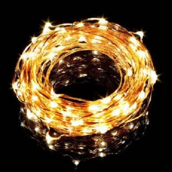Copper String LED light 10 MTR 100 LED USB Operated Decorative Lights 100 LEDs 10 m Yellow Rice LightsColor: YellowPack of: 1Color: YellowLength: 10 mNumber of Bulbs: 100Power Consumption: 2.3 WFunctionality: Steady7 Days Return Policy, No questions asked.