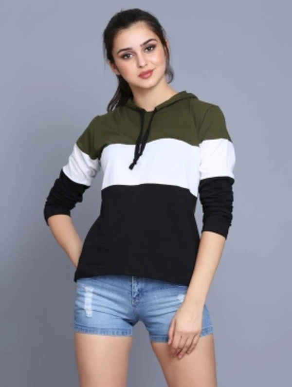 Color Block Women Multicolor T-ShirtColor: Blue, Maroon, Mustard, Olive, Red, See GreenSize: S, M, L, XLColor :MulticolorType :Hooded NeckSleeve :Full SleeveFit :RegularFabric :Cotton BlendStyle Code :Hood4348Neck Type :Hooded Neck7 Days Return Policy, No questions asked. - Maroon, M