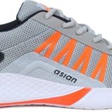Asian asian Bouncer-01 Running shoes for boys | sports shoes for men | Latest Stylish Casual sneakers for men | Lace up lightweight grey shoes for running, walking, gym, trekking, hiking & party Running Shoes Running Shoes For MenColour: Grey, OrangeOuter Material: FabricInner Material: FabricClosure: Lace-UpsPattern: Solid10 Days Return Policy, No questions asked. - 6
