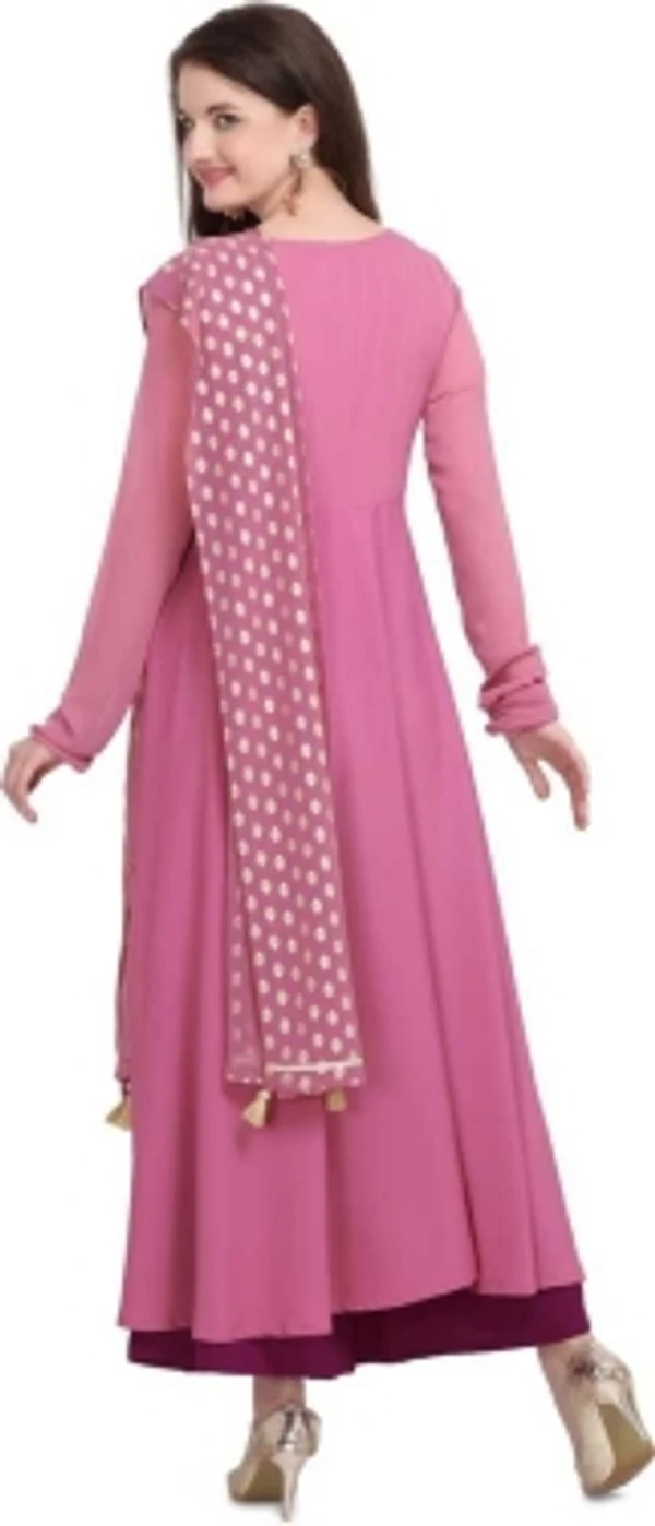 THE FAB FACTORY Women Kurta and Dupatta SetGeorgette, Crepe FabricFull SleeveSolid PatternColor: PinkFor Women10 Days Return Policy, No questions asked. - S