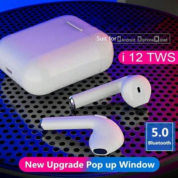 I12 Audio EarBass Epods TWS Earbuds with 40H Playtime Bluetooth Headset (White) Bluetooth HeadsetModel Name :I12 Audio EarBass Epods TWS Earbuds with 40H Playtime Bluetooth Headset (White)Color :WhiteHeadphone Type :True WirelessInline Remote :YesSales Package :1 headphoneConnectivity :BluetoothHeadphone Design :Canalphone7 Days Replacement Policy, No questions asked.