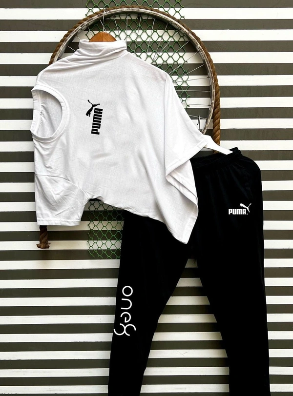 Jf  Puma Tshirts + Lowar Combo - Jf, L