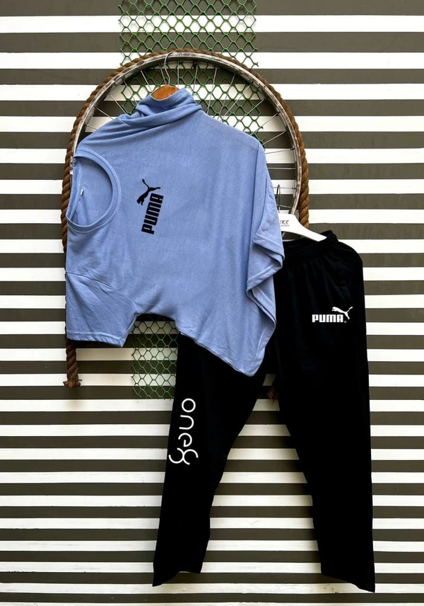 Jf  Puma Tshirts + Lowar Combo - Jf, L