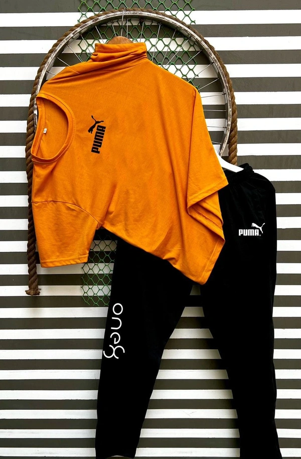 Jf  Puma Tshirts + Lowar Combo - Jf, L