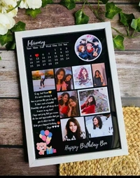 Customised Photo Frame  - A4 SIZE, Black, Super Market