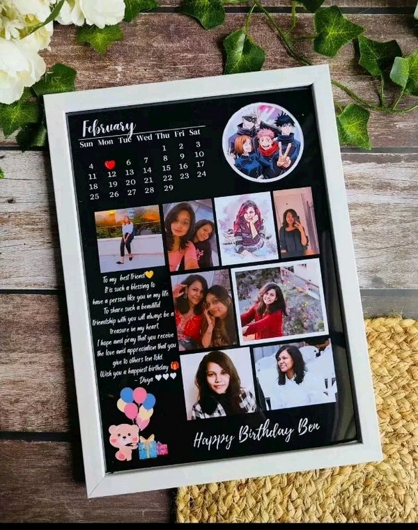 Customised Photo Frame  - A4 SIZE, Black, Super Market