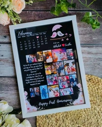 Customised Photo Frame  - A4 SIZE, Black, Super Market