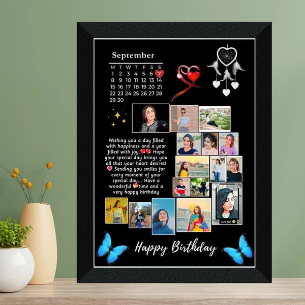 Customised Photo Frame  - A4 SIZE, Black, Super Market