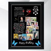 Customised Photo Frame  - A4 SIZE, Black, Super Market