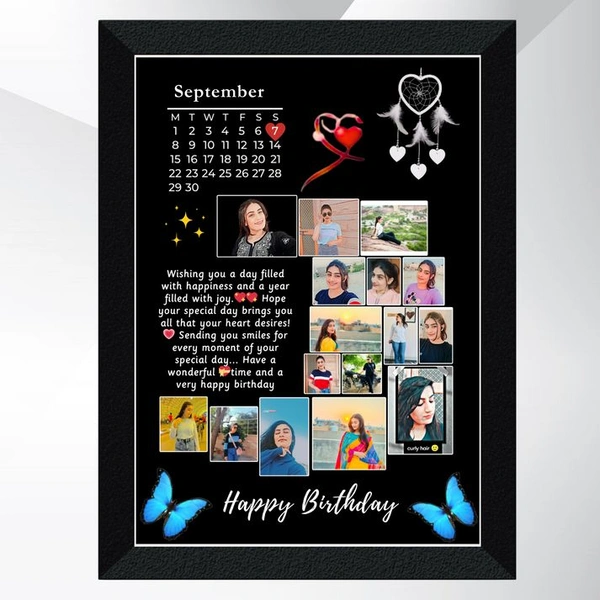 Customised Photo Frame  - A4 SIZE, Black, Super Market