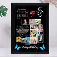 Customised Photo Frame  - A4 SIZE, Black, Super Market