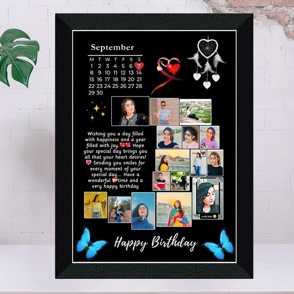 Customised Photo Frame  - A4 SIZE, Black, Super Market