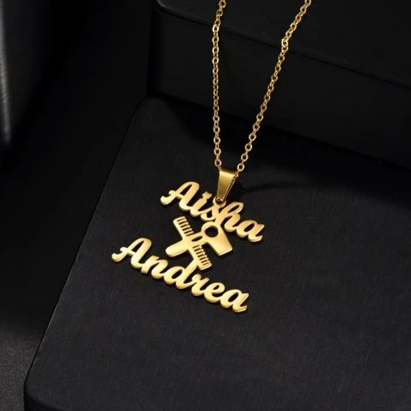 cuople  customize  Name pendant best gift for wifi - golden, only priped