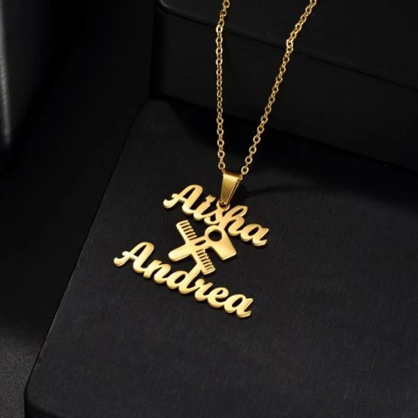 cuoples  customize  Name pendant 191 - golden, only priped