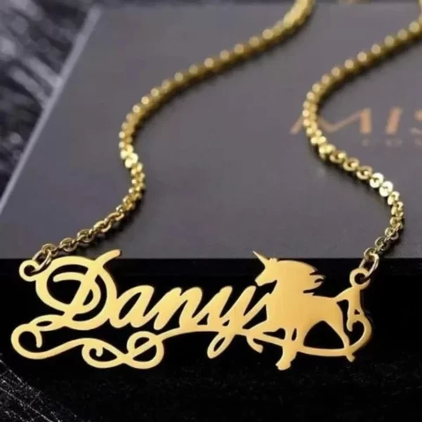 Special Style  customize single Name pendant 7 - golden, only priped