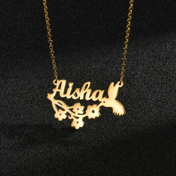 Special Style  customize single Name pendant 35 - golden, only priped