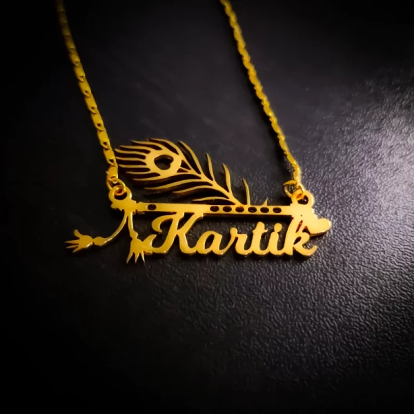 Special Style  customize single Name pendant - golden, only priped