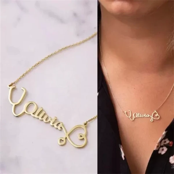 Special Style  customize single Name pendant - golden, only priped