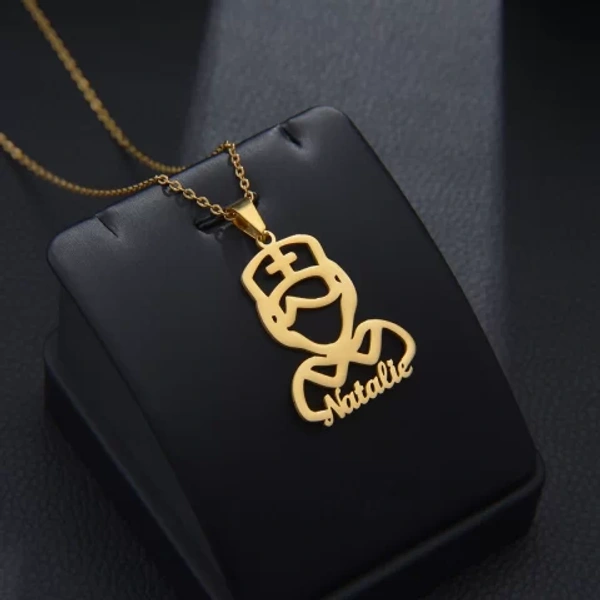Special Style  customize single Name pendant - golden, only priped
