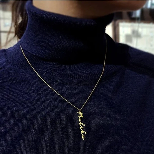 Special Style  customize single Name pendant - golden, only priped