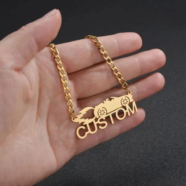 Special Style  customize single Name pendant - golden, only priped