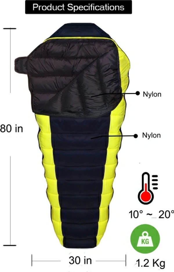 RHINOKRAFT Light Weight Sleeping Bag With Pillow 