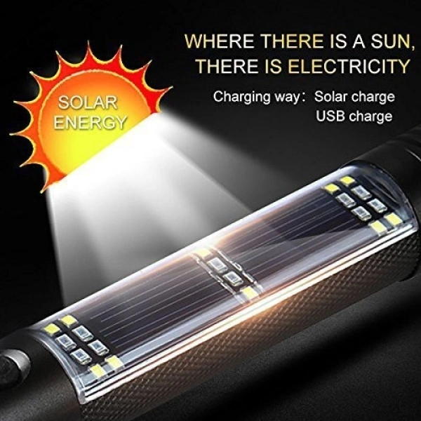 Rechargeable 7 Mode Solar LED  Torch Travel  Flash Light 