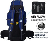 Ra One 80L Hiking Rucksack  - Blue 