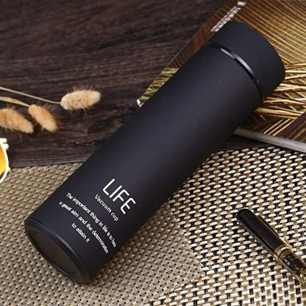 Double Wall Vacuum Insulated Travel Flask  - Black