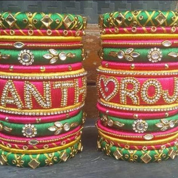 Silk Thread Bridal Bangles - all, all